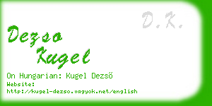 dezso kugel business card