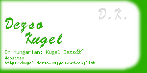 dezso kugel business card